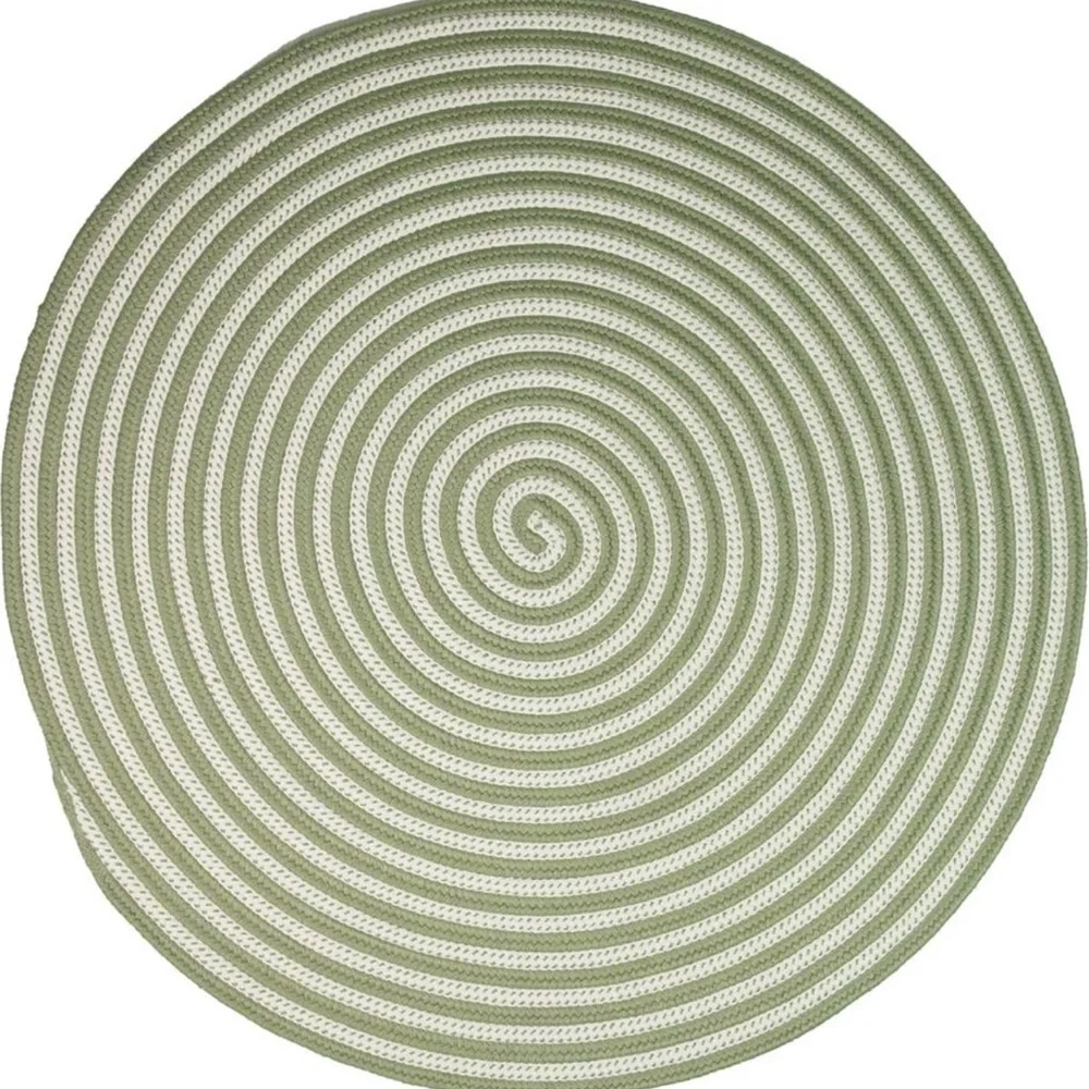 Colonial Mills Thai Basil Green 5ft Round Braided‎ Rug Reversible Brand New